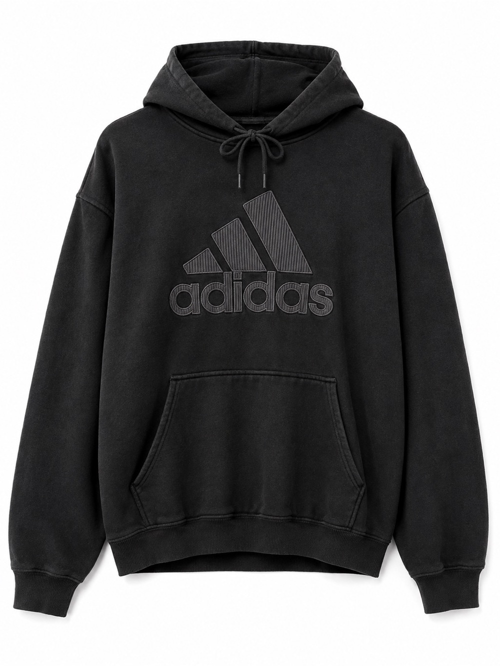 Adidas Vintage Men's Black Pullover Hoodie with Tonal Logo